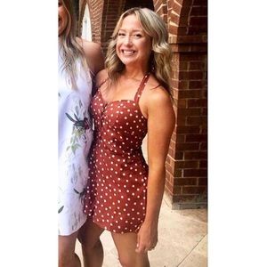 🍝 Polka Dot Spaghetti Strap Romper